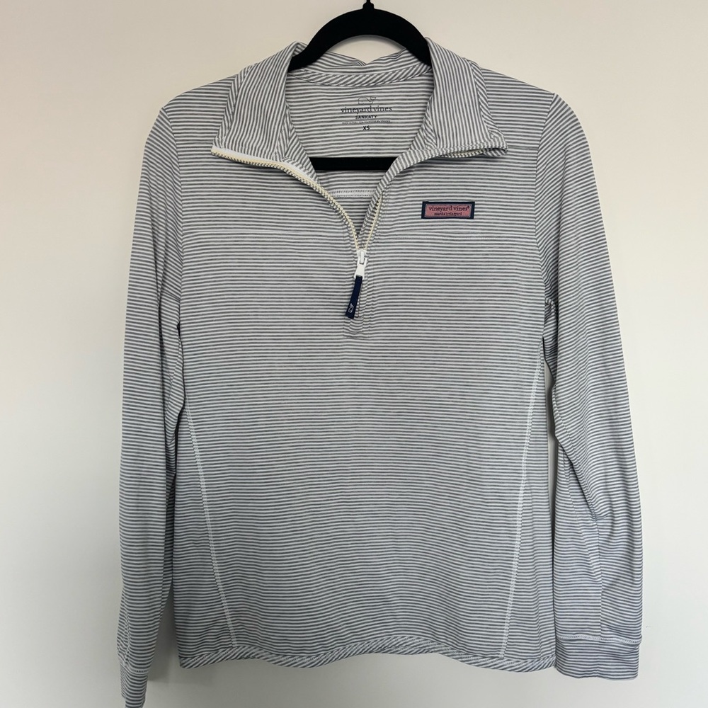 Vineyard Vines Sankaty Striped Quarter Zip Pullover Women’s Size XS